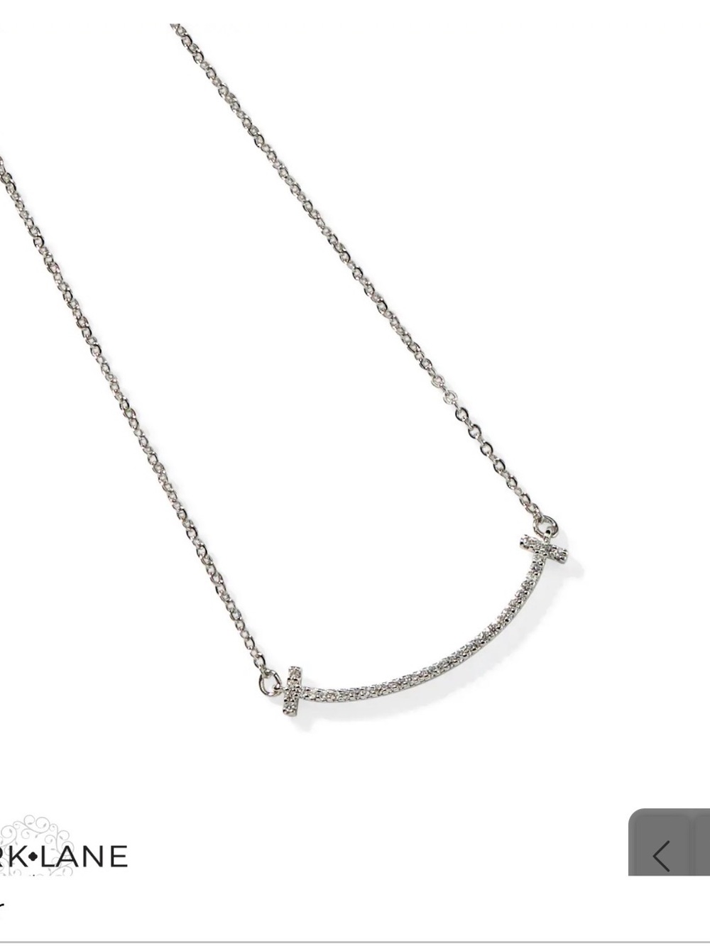 Sparkling Silver Curved Bar Necklace - Women Jewelry - Happy Collection